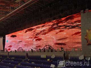 Large rental LED screen assembled for the concert show on stage
