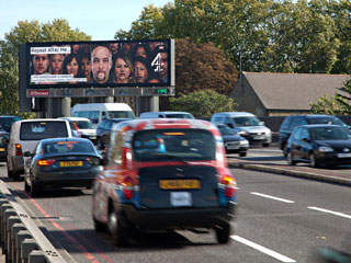 The advertising LED billboard that belongs to JCDecaux