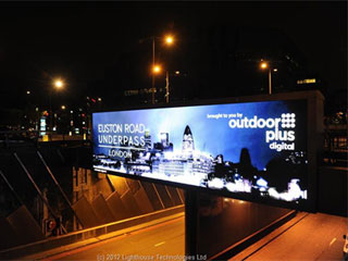Modern outdoor 12 mm pitch LED screen in London