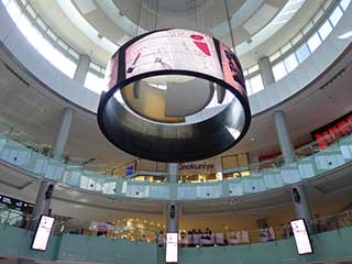 360° round LED screen on a commercial and entertainment complex Dubai Mall