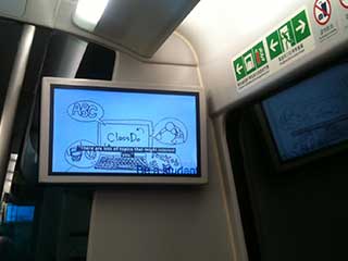 Hacking of the Airport Express train advertising content in Hong Kong
